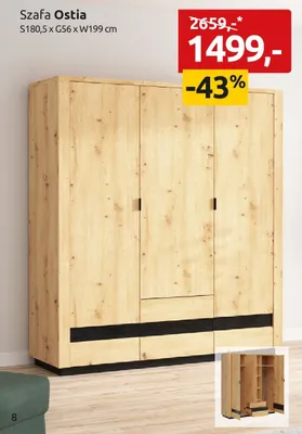 Szafa Ostia S180,5xG56xW199cm promocja w Black Red White