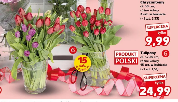 Tulipany dł. ok 35cm promocja w Kaufland