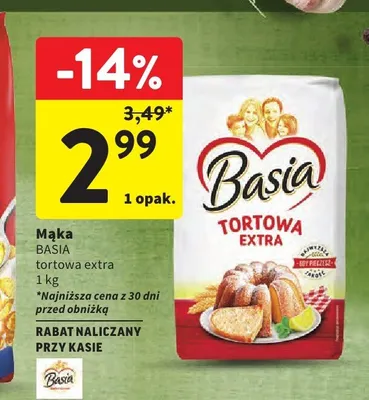 Mąka tortowa extra Basia promocja w Intermarche