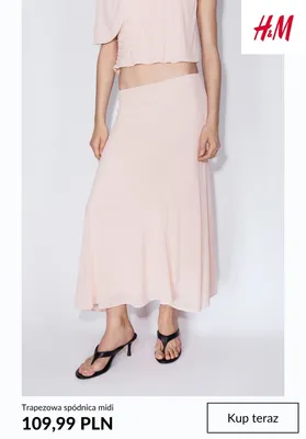 Trapezowa spódnica midi H&M promocja w H&M
