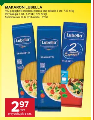 Makaron Lubella spaghetti express promocja w Stokrotka