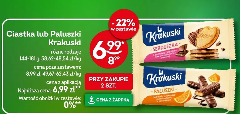 Paluszki Krakuski pomarańczowe w czekoladzie promocja w Żabka