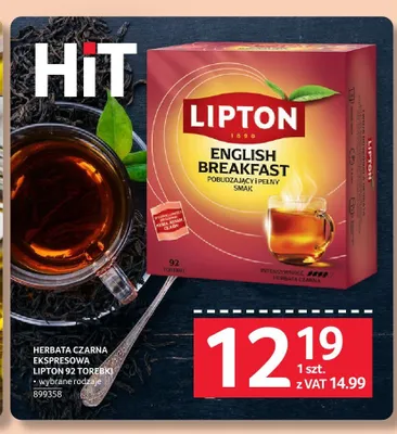 Herbata czarna ekspresowa Lipton English Breakfast promocja w Selgros