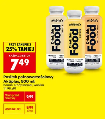 Posiłek pełnowartościowy Aktiplus słony karmel promocja w Biedronka