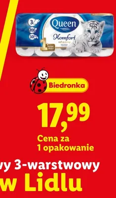 Papier toaletowy 3-warstwowy Queen Komfort promocja w Lidl