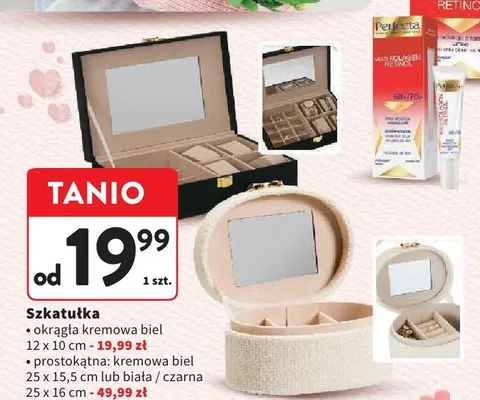 Szkatułka prostokątna czarna 25x16cm promocja w Intermarche