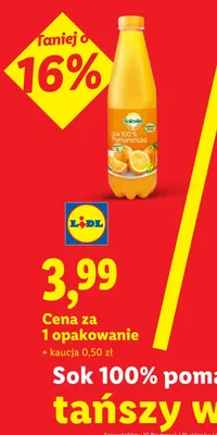 Sok 100% pomarańcza Solevita promocja w Lidl
