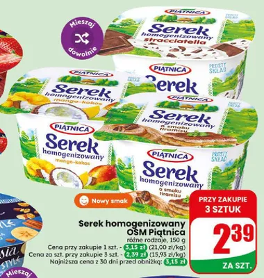 Serek homogenizowany Piątnica mango-kokos promocja w Dino