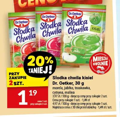 Kisiel Słodka Chwila truskawka Dr. Oetker promocja w Twój Market