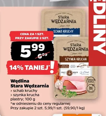 Wędlina Stara Wędzarnia schab kruchy promocja w Netto
