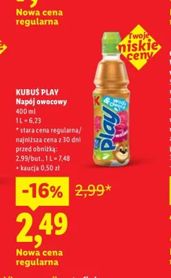 Napój owocowy Kubuś Play promocja w Lidl