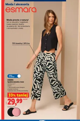 Spodnie damskie z lnem Esmara promocja w Lidl