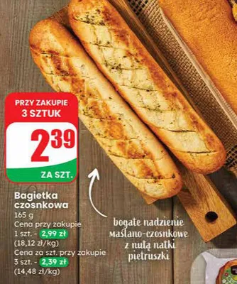 Bagietka czosnkowa promocja w Dino