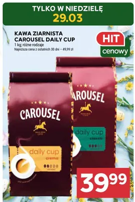 Kawa ziarnista Carousel Daily Cup promocja w Stokrotka