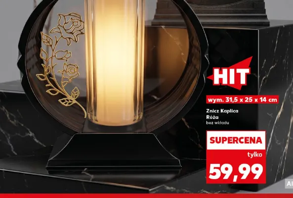 Znicz Kaplica Róża bez wkładu 31,5x25x14 cm promocja w Kaufland