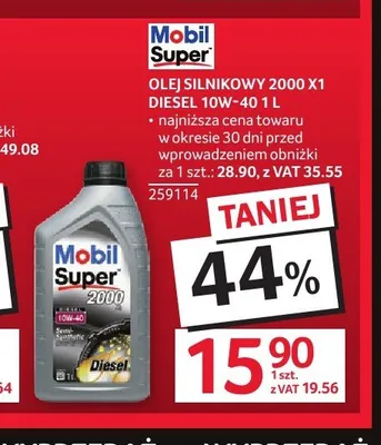 Olej silnikowy Mobil Super 2000x1 Diesel 10W-40 promocja w Selgros