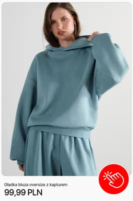 Gładka bluza oversize z kapturem Cropp promocja w Cropp