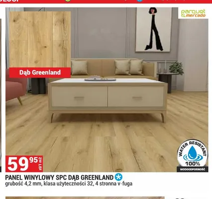 Panel winylowy Spc Dąb Greenland Parquet Mercado promocja w Merkury Market