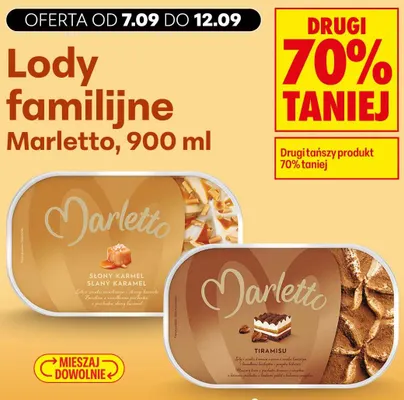 Lody familijne Marletto słony karmel promocja w Biedronka
