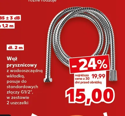 Wąż prysznicowy 2 m promocja w Kaufland
