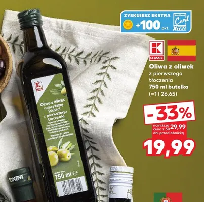 Oliwa z oliwek z pierwszego tłoczenia K-Classic promocja w Kaufland
