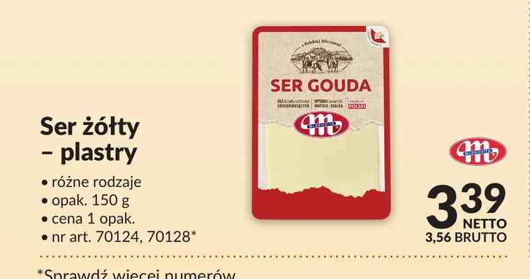 Ser żółty w plastrach Mlekovita promocja w Makro