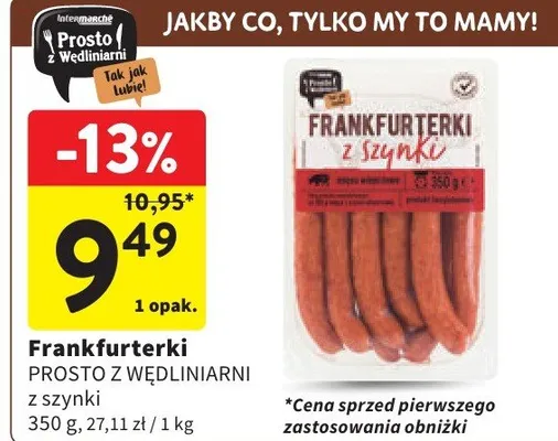 Frankfurterki z szynki promocja w Intermarche
