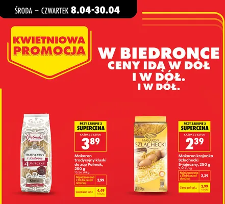Makaron krajanka 5-jajeczny promocja w Biedronka