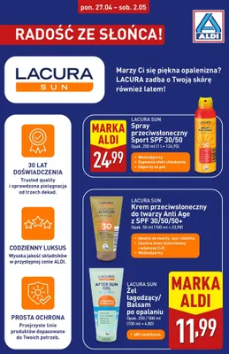 Żel łagodzący po opalaniu Lacura Sun Aloe Vera promocja w Aldi