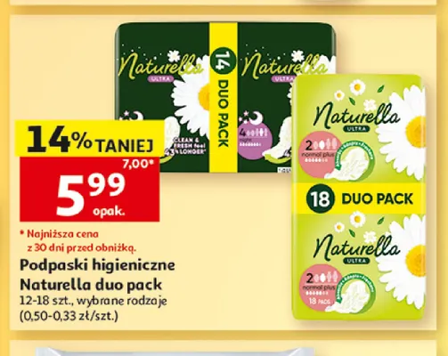 Podpaski higieniczne Naturella Ultra 2-pak 14 szt. promocja w Auchan