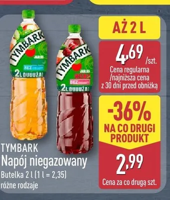 Napój niegazowany Tymbark Jabłko Mięta promocja w Aldi