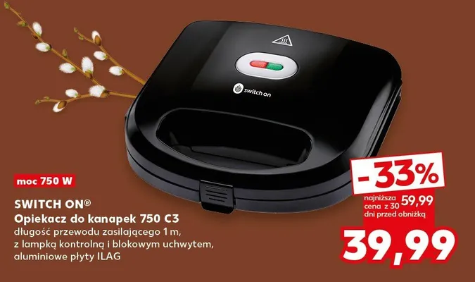 Opiekacz do kanapek 750 C3 promocja w Kaufland