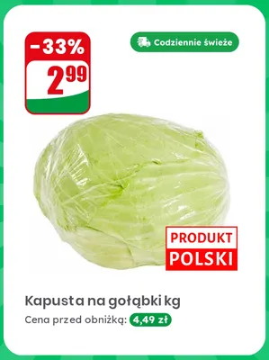 Kapusta na gołąbki promocja w Dino