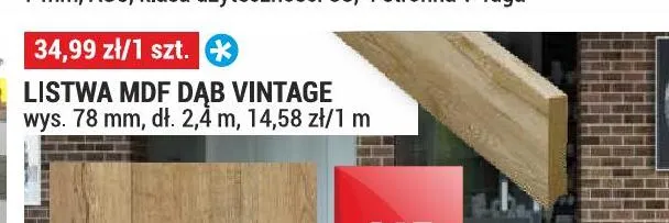 Listwa MDF Dąb Vintage Classen promocja w Merkury Market