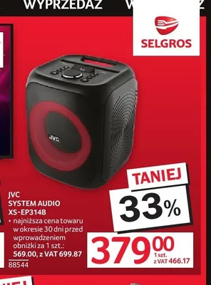 System audio JVC promocja w Selgros