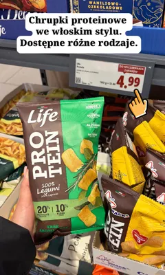 Chrupki proteinowe Life Protein Erbe Aromatiche promocja w Lidl