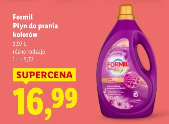 Płyn do prania kolorów Formil promocja w Lidl