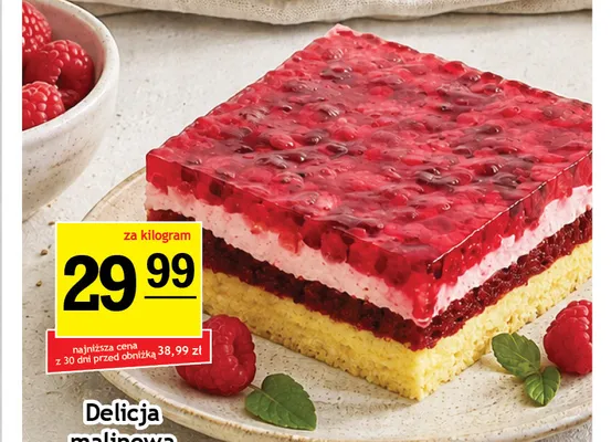 Ciasto Delicja malinowa Olsza promocja w Gram Market