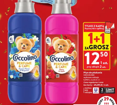 Płyn do płukania Coccolino Perfume & Care Peony & Apple promocja w Intermarche