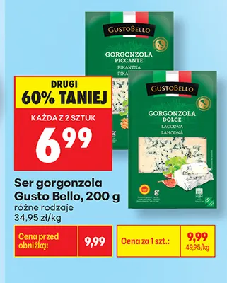 Ser gorgonzola piccante Gusto Bello promocja w Biedronka