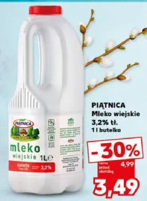 Mleko wiejskie 3,2% tł. promocja w Kaufland