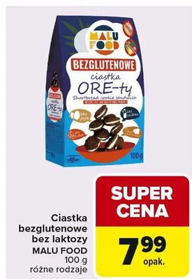 Ciastka bezglutenowe bez laktozy Malu Food promocja w Carrefour Market