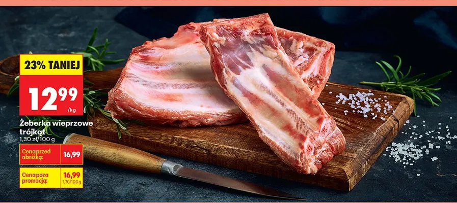 Żeberka wieprzowe trójkąt promocja w Biedronka