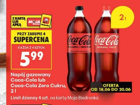 Napój gazowany Coca-Cola Original Taste promocja w Biedronka