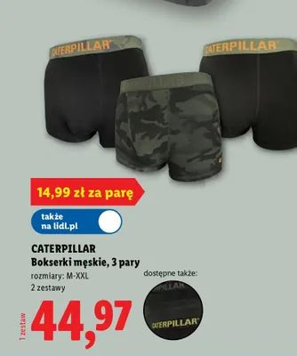 Bokserki męskie Caterpillar 3-pak promocja w Lidl