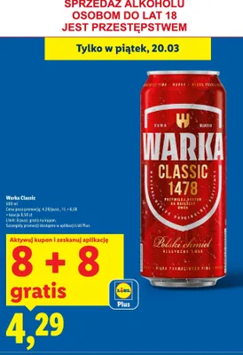 Piwo Classic promocja w Lidl
