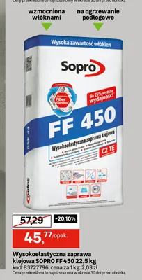 Wysokoelastyczna zaprawa klejowa Sopro Ff 450 22,5 kg promocja w Leroy Merlin