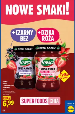 Owoce z nasionami chia Superfoods truskawka-dzika róża Łowicz promocja w Lidl