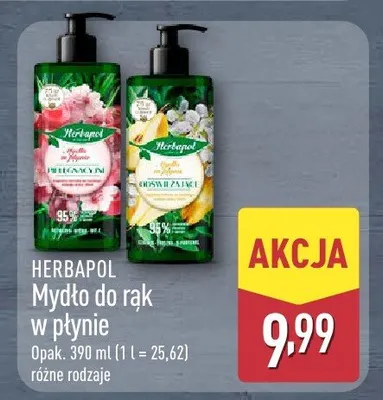 Mydło do rąk w płynie Herbapol promocja w Aldi