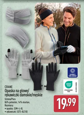 Opaska na głowę/rękawiczki damskie/męskie promocja w Aldi